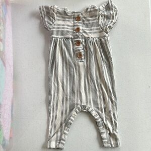 Striped Gray Kids Romper